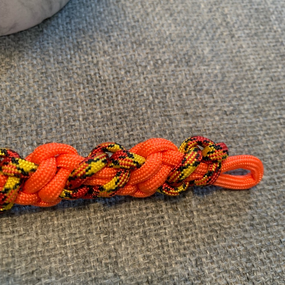 Handmade Paracord Adventure Bracelet Orange Flourescent Retro Style Colours